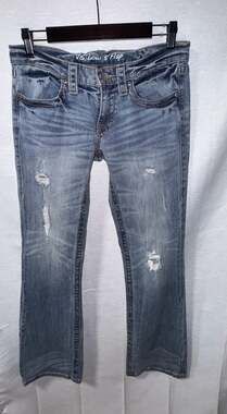 Victoria's Secret VS Low 5 Flap Pocket Distressed Jeans